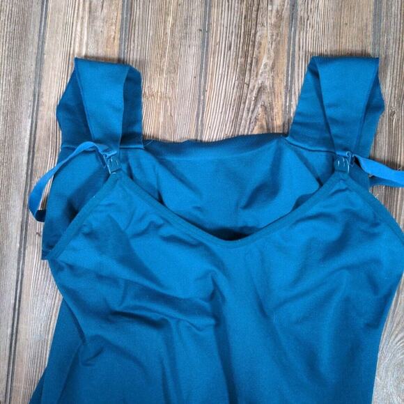 Caramel Cantina Womens Nursing Breastfeeding Comfort Tank XL Green Snap Straps - Picture 5 of 9